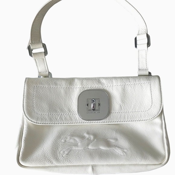 Longchamp White Patent Leather Shoulder Bag - Picture 4 of 16